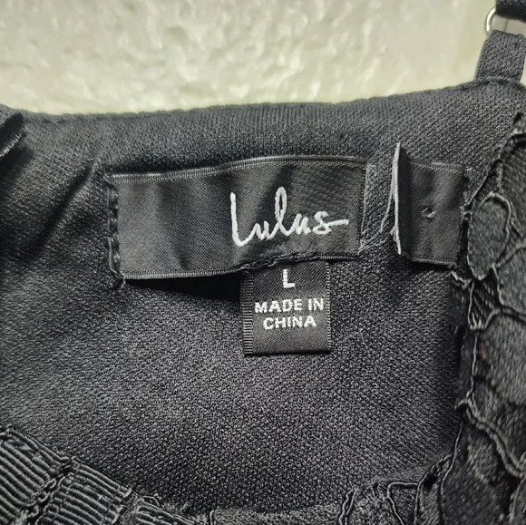 Lulu's Found Your Love Black Lace Sleeveless Trumpet Midi Dress L Wedding Party - Picture 11 of 11